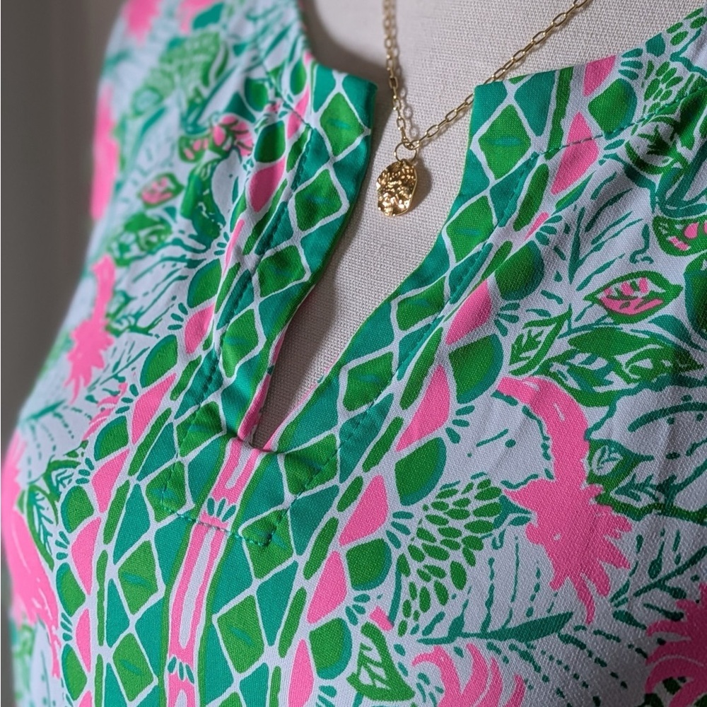 Lilly Pulitzer Karina Chillylilly Tunic Top UPF 50+ Pink Green Size S - Picture 3 of 5